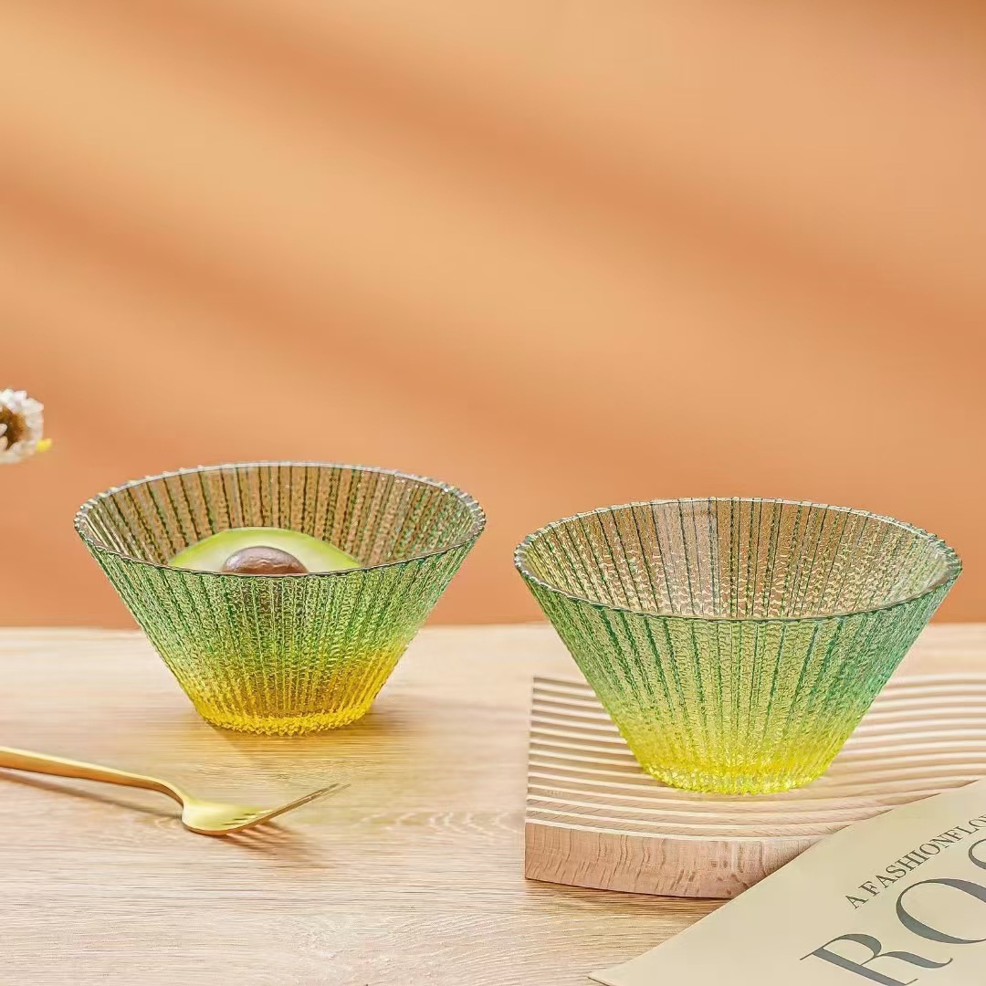 Dubaite Creative Glass Salad Bowl Glass Cup Set Business Event Welfare Handy Gift Membership Gift Wholesale