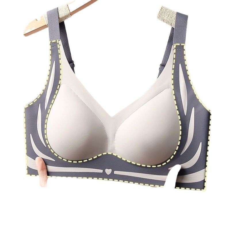 Light Luxury Sense Bra Traceless Push-up Non-steel Ring Skin-friendly Breathable Comfortable Underwear Anti-gravity Litching