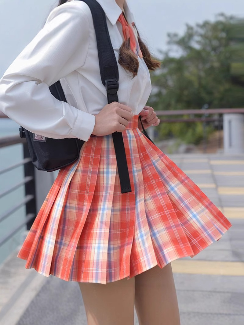JK Genuine Paid Skirt Japanese School Style College Style Women's Pleated Skirt Short Skirt White All-Match
