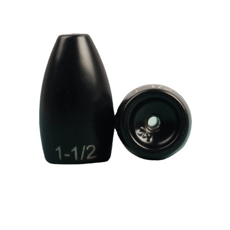 Matte Black Lure Accessories, Waist Drum Bullet Pendant, Texas Fishing Group Tungsten Steel Olive-Shaped Bullet Pendant, Multiple Sizes