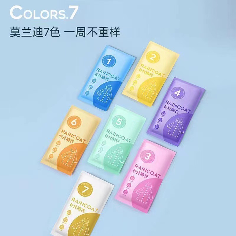 Disposable Colorful Card Raincoat for Adults and Kidsren, Thickened and Longed, Portable Outdoor Travel Raincoat and Poncho