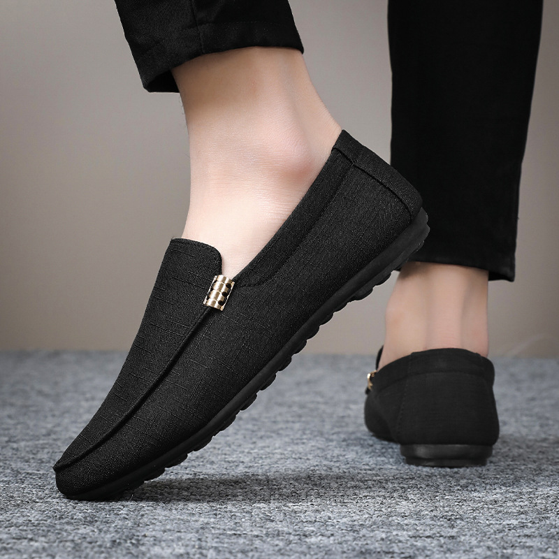 Summer New Breathable Doug Shoes Men's Casual Shoes Korean-style Trendy Lazy Slip-on Canvas Shoes All-match for Men