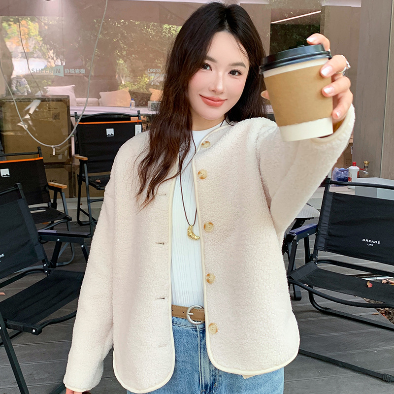 Куртка с круглым вырезом из искусственного кашемира для мужчин и женщин, новая зимняя флисовая кардиган для маленьких людей, свободный топ с длинными рукавами