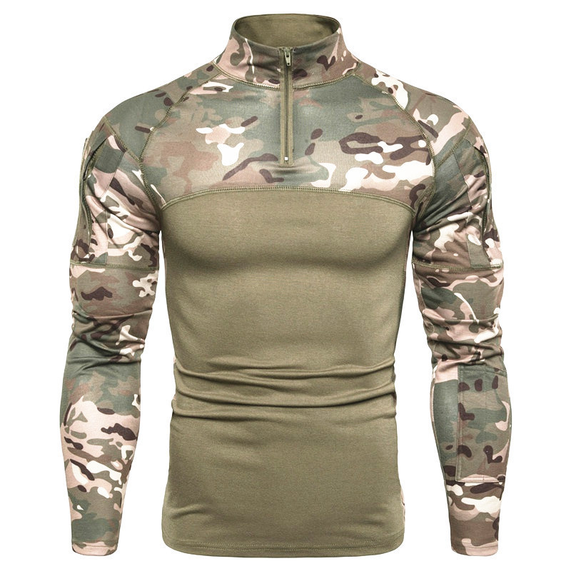 Outdoor Fitness Men's Summer Camouflage Long Sleeve T-Shirt Youth Tactical Clothing Frog