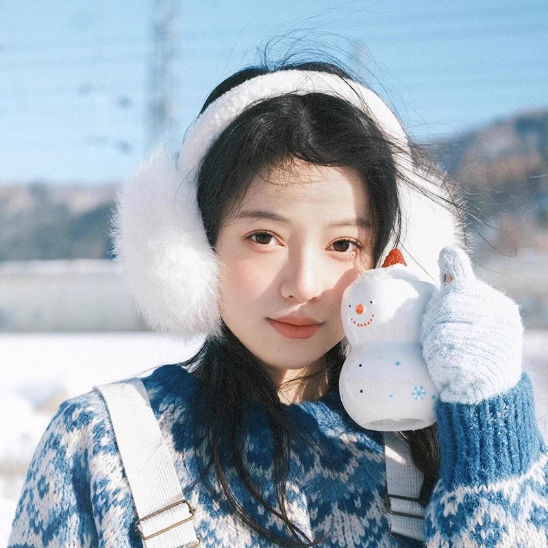 Northeast Travel Plush Earmuffs for Women in Winter, Cute White Warm Anti-Freeze Earmuffs, Earbags, Versatile Earmuffs