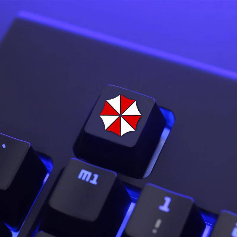 Pbt Keycaps Keycaps Customized Mechanical Keyboard Metal Keycaps Resident Evil Little Red Umbrella Keychain Customized