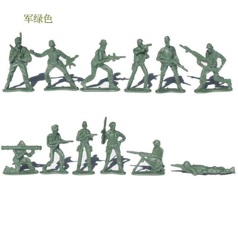 World War Ii 5cm Soldier Military Base Scene Model Post-80S Kidshood Classic Nostalgic Kidsren's Model Toys Wholesale