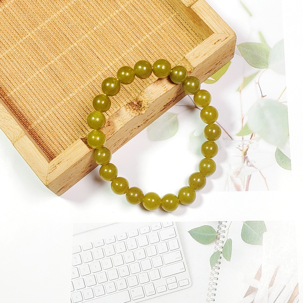 Natural serpentine jade bracelet wholesale jade natural avocado color bracelet for men and women with high-grade white accessories