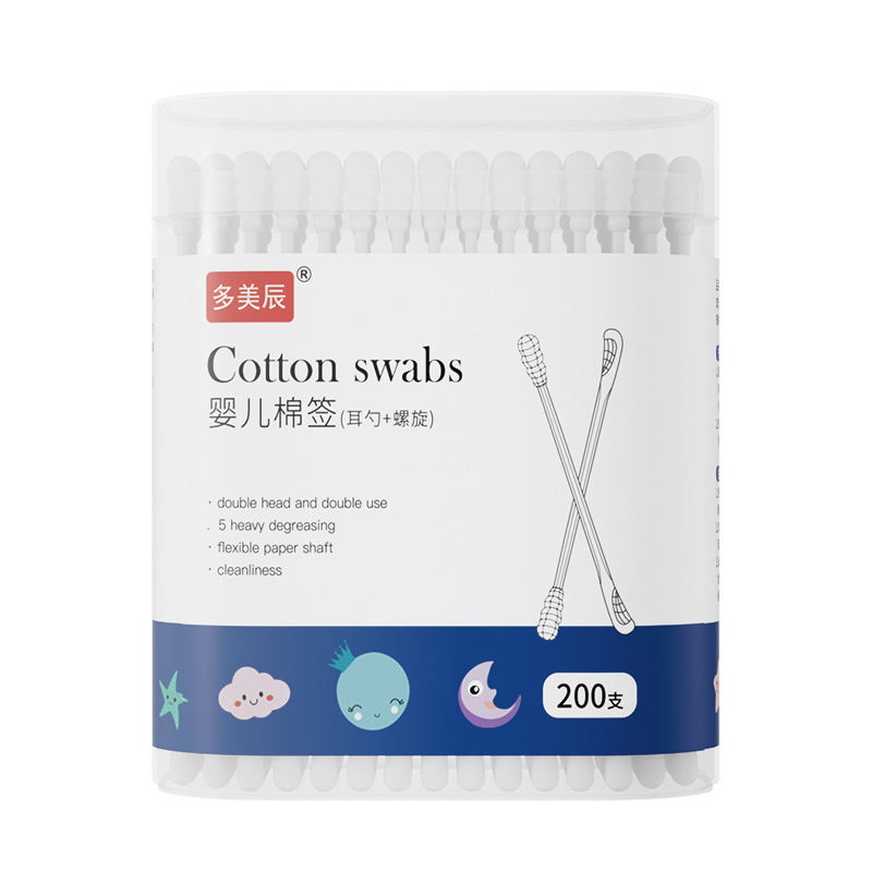Baby Cotton Swabs, Baby-Specific Ear Scoops, Booger Cotton Swab Sticks, Newborn Kidsren's Disposable Small-Head Dual-Purpose Cotton Swabs