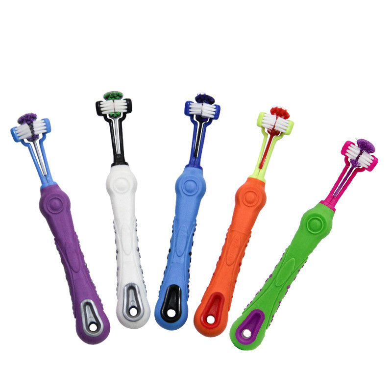 Pet Three-Head Toothbrush, Dog and Cat Brushing and Cleaning, Toothbrush Manufacturer Wholesale for Medium and Large Dogs