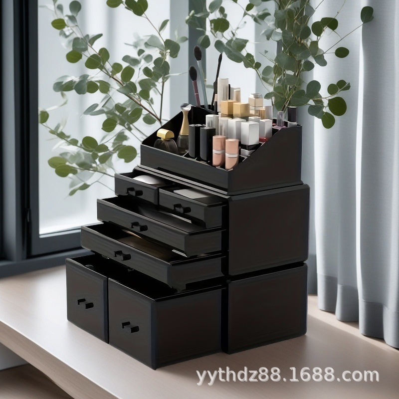 Комбинированный набор косметических ящиков для ванной на прикроватной тумбочке, акриловая коробка для макияжа, ящик для ухода за кожей