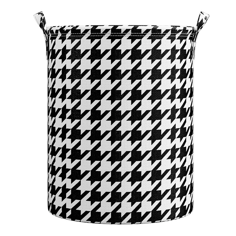 Houndstooth foldable clothes toy organizing artifact storage bucket home good things bathroom dirty clothes storage laundry basket