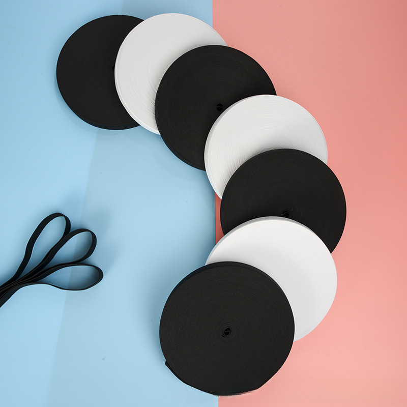 Elastic Band for Clothing, Black and White Crochet Tape, Rubber Band, Flat Polyester Knitted Elastic Band, Elastic Band Factory Wholesale