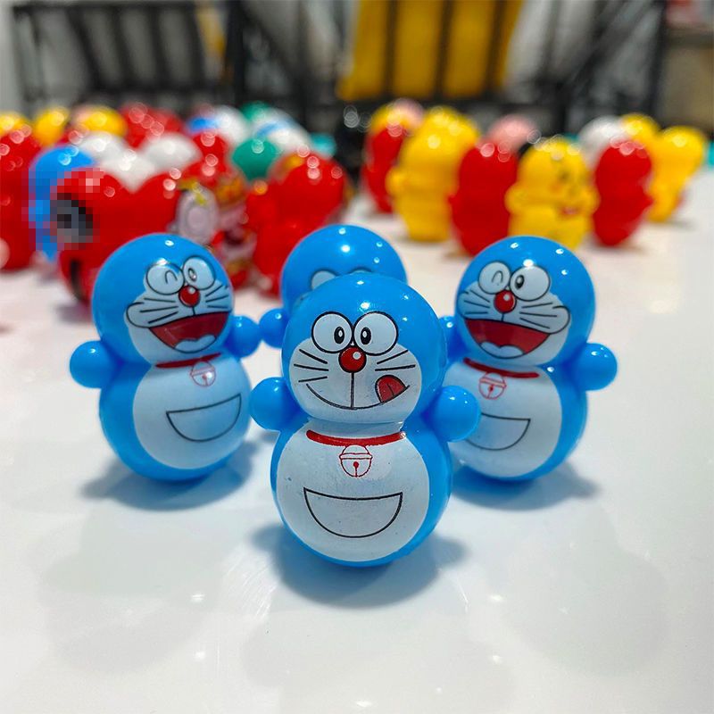 Blue Chubby Tumbler Doraemon Jingle Cat Ins Small Figurine Internet-Famous Toy Desktop Stress-Relief Cartoon Blind Bag