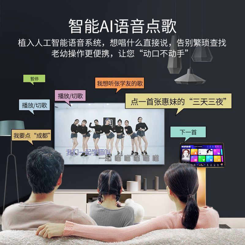 Karaoke All-In-One Home Ktv Amplifier Audio Set Full Touch Screen Home Karaoke Machine Jukebox