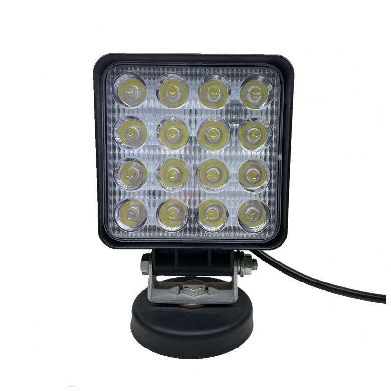 Factory direct supply 4 inch square 48W car led work light modified off-road vehicle spotlight forklift headlight