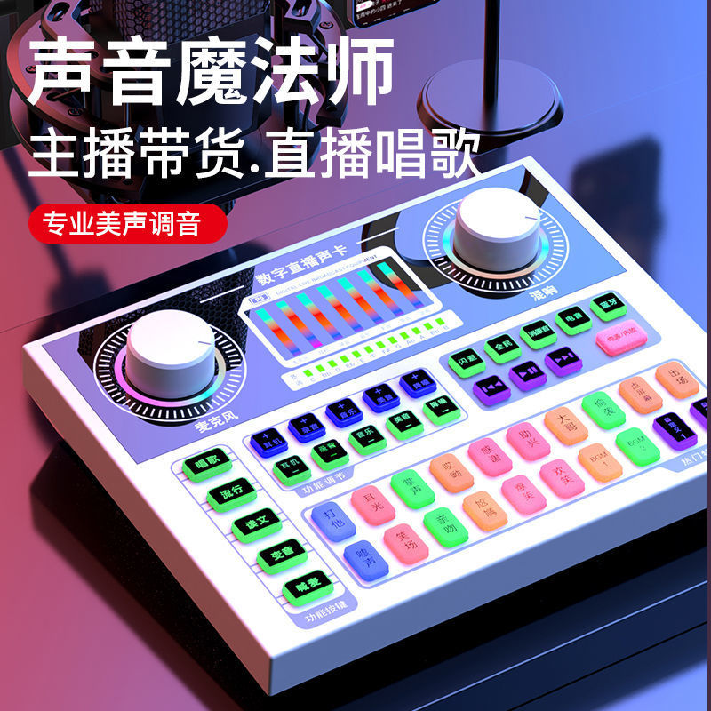 P6 Sound Card Set Live Broadcast Full Set of Equipment Mobile Phone Dedicated Singing Karaoke Computer Voice Changer Universal Chain Factory Wholesale