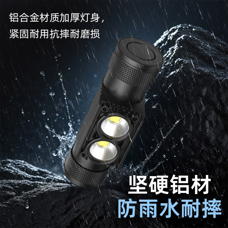 Black Pupil Aluminum Alloy Strong Light Headlamp Outdoor Mountain Climbing Night Climbing to the Sea Removable Long Endurance Charging LED Headlight