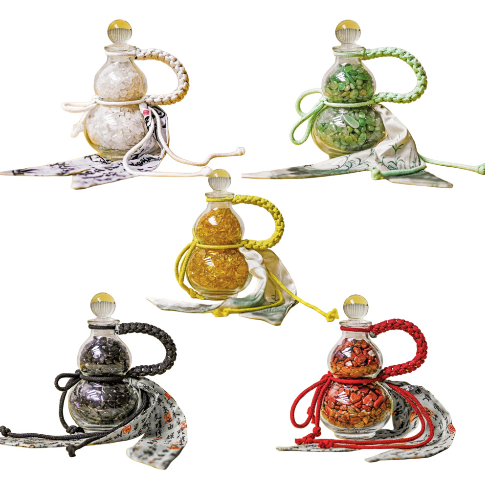 Five Elements Gourd Five Elements Bottle Taoist Five Wealth Gods Crystal Gourd Gourd Ornament Wealth-Attracting Ornament
