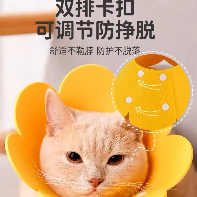 Felt Elizabethan Collar Pet Collar Sunflower Collar Anti-Licking Collar Headgear Cat Collar