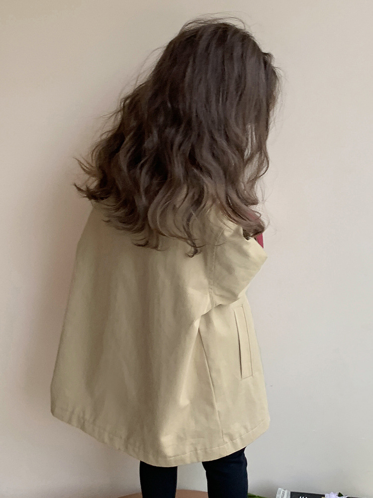 Girls' Outwears Spring & Fall 2025 New Korean Style Kidsren's Windbreakers Mid-Length Baby Girl Autumn Clothes Fashionable Clothes