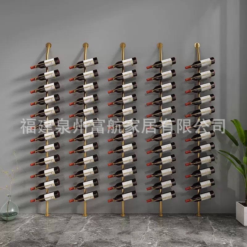 Red Wine Storage Rack Wall-Mounted Wine Rack Bar Floor-Standing Red Wine Display Rack Iron Crafts Export