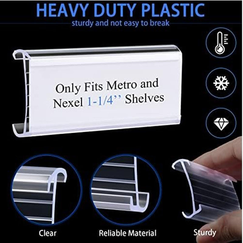in stock Transparent Clip-type Shelf Transparent Label Rack Steel Wire Rack Label Clip with Insert Insert Handwritten Label