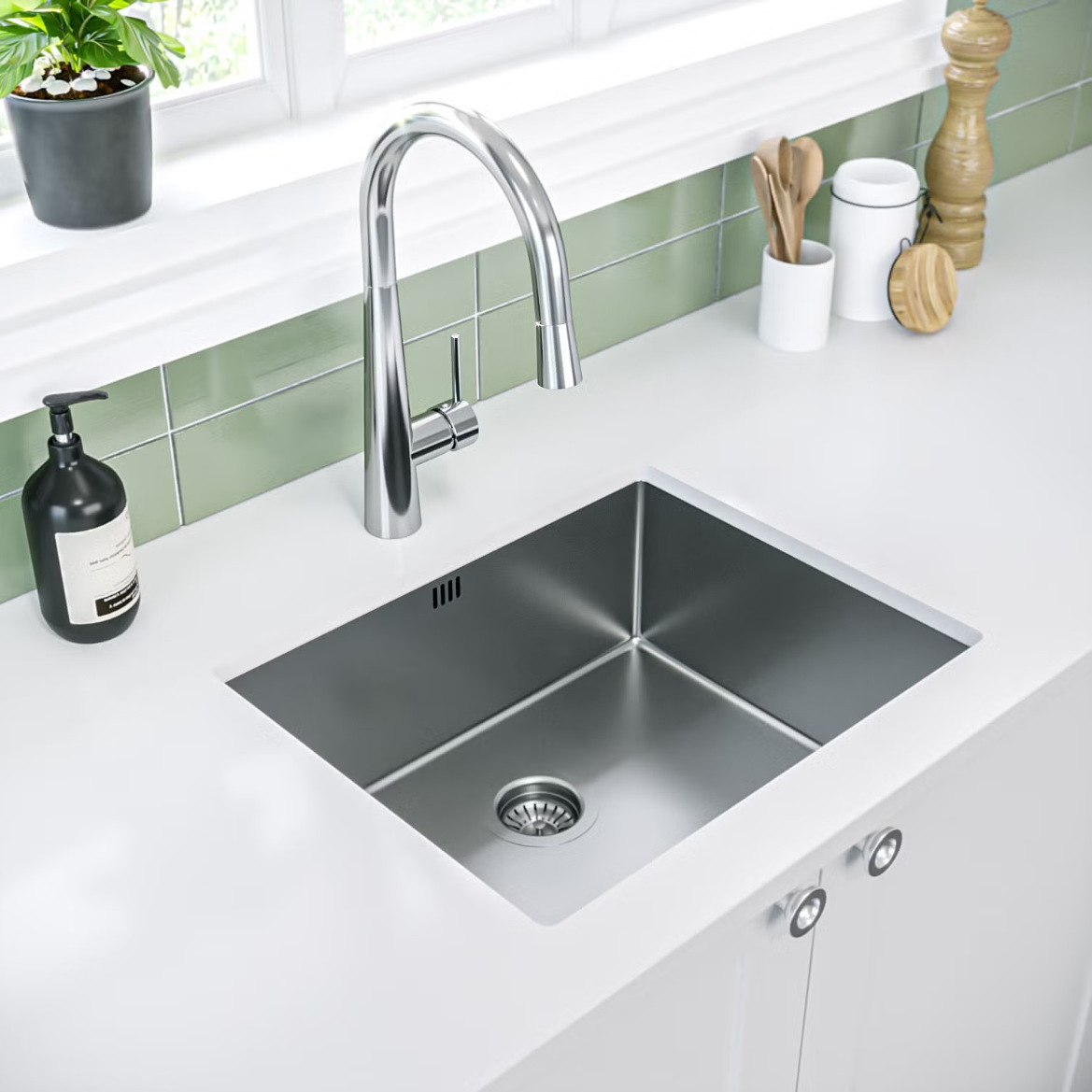 304 Stainless Steel Sink for Home Kitchen, Brushed Bar Island Balcony Handmade Undermount Basin Sink