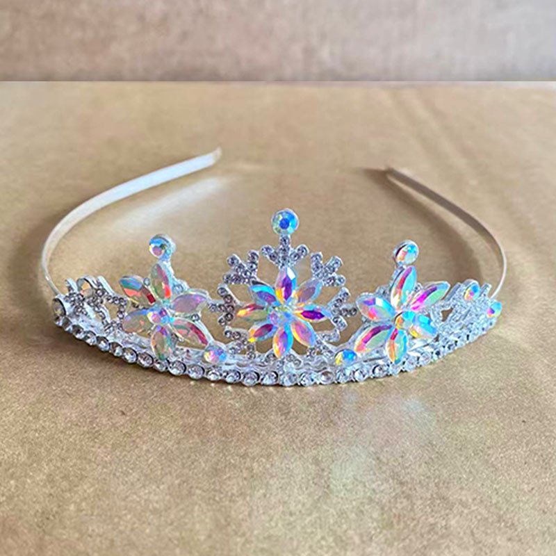 Korean Version of Frozen Alloy Children's Crown Headwear for Girls Cartoon Princess Children's Hairbands Hair Accessories Wholesale