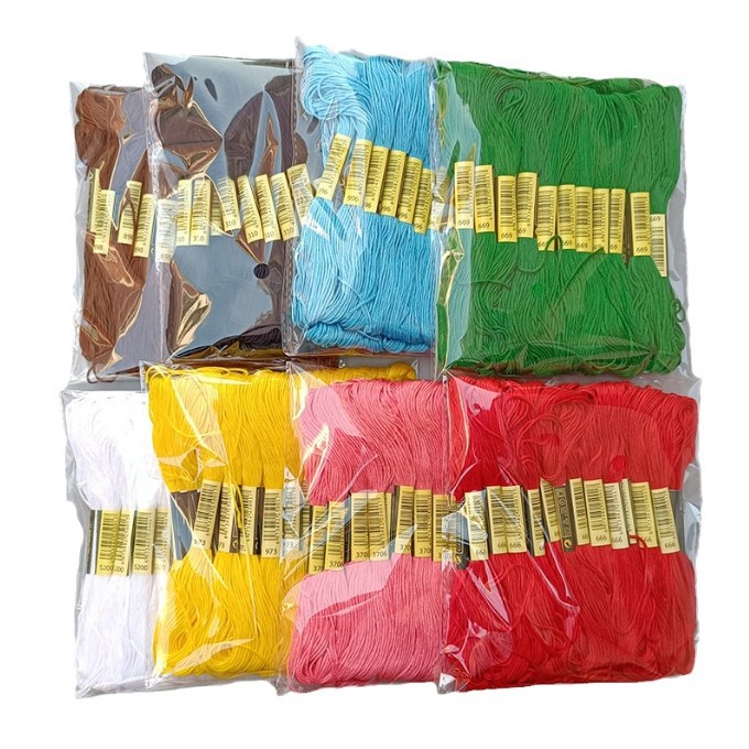 Factory direct in stock polyester thread each 6 8 m cross embroidery thread embroidery thread polyester cotton thread hand woven embroidery thread
