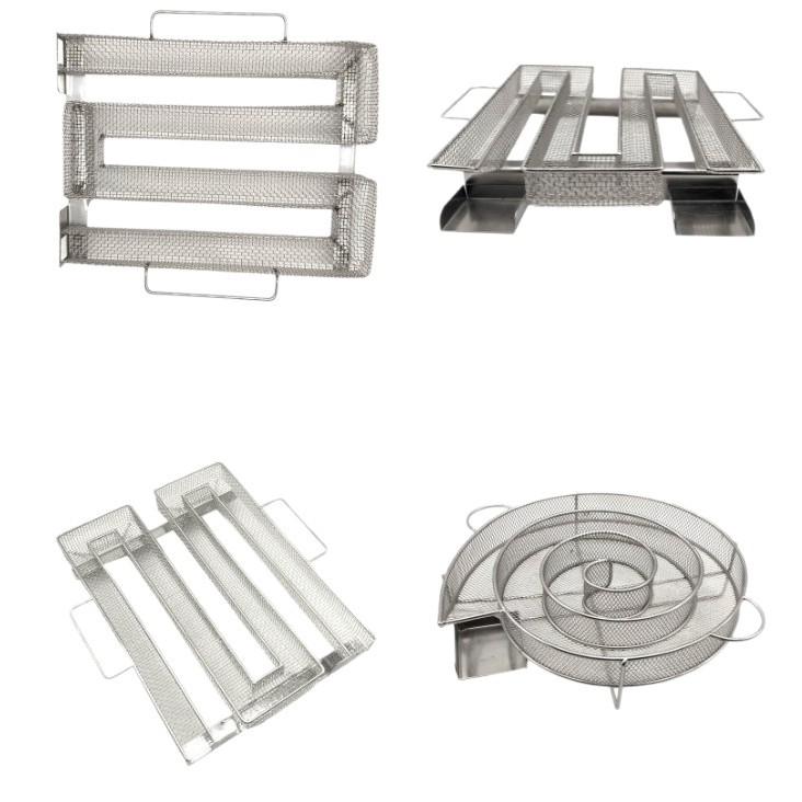 M-Shaped Round Stainless Steel Smoked Basket Smoked Box Barbecue Smoked Basket Square Cold Smoke Generator Smoked Mesh Plate