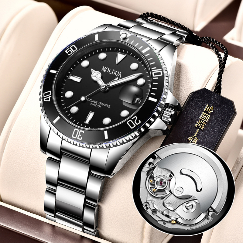 Dailor Green Water Ghost Watch Men's Fully Automatic Imitation Mechanical Watch Luminous Calendar Waterproof Multifunctional Sports Wrist