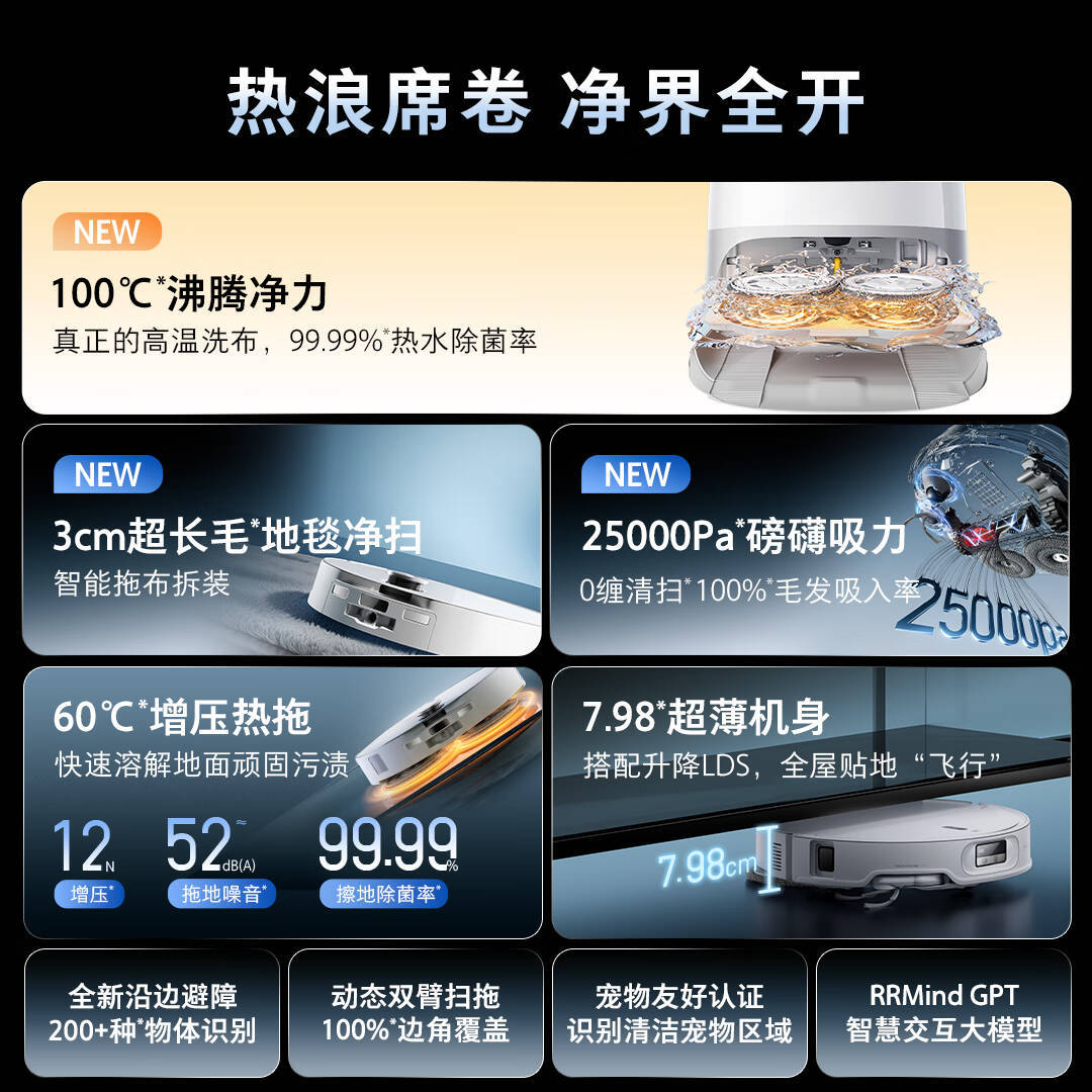 Roborock P20 Ultra Plus Sweeping Robot Sweeping, Mopping, Washing and Drying Machine with Automatic Hot Water Washing and Mopping Cloth