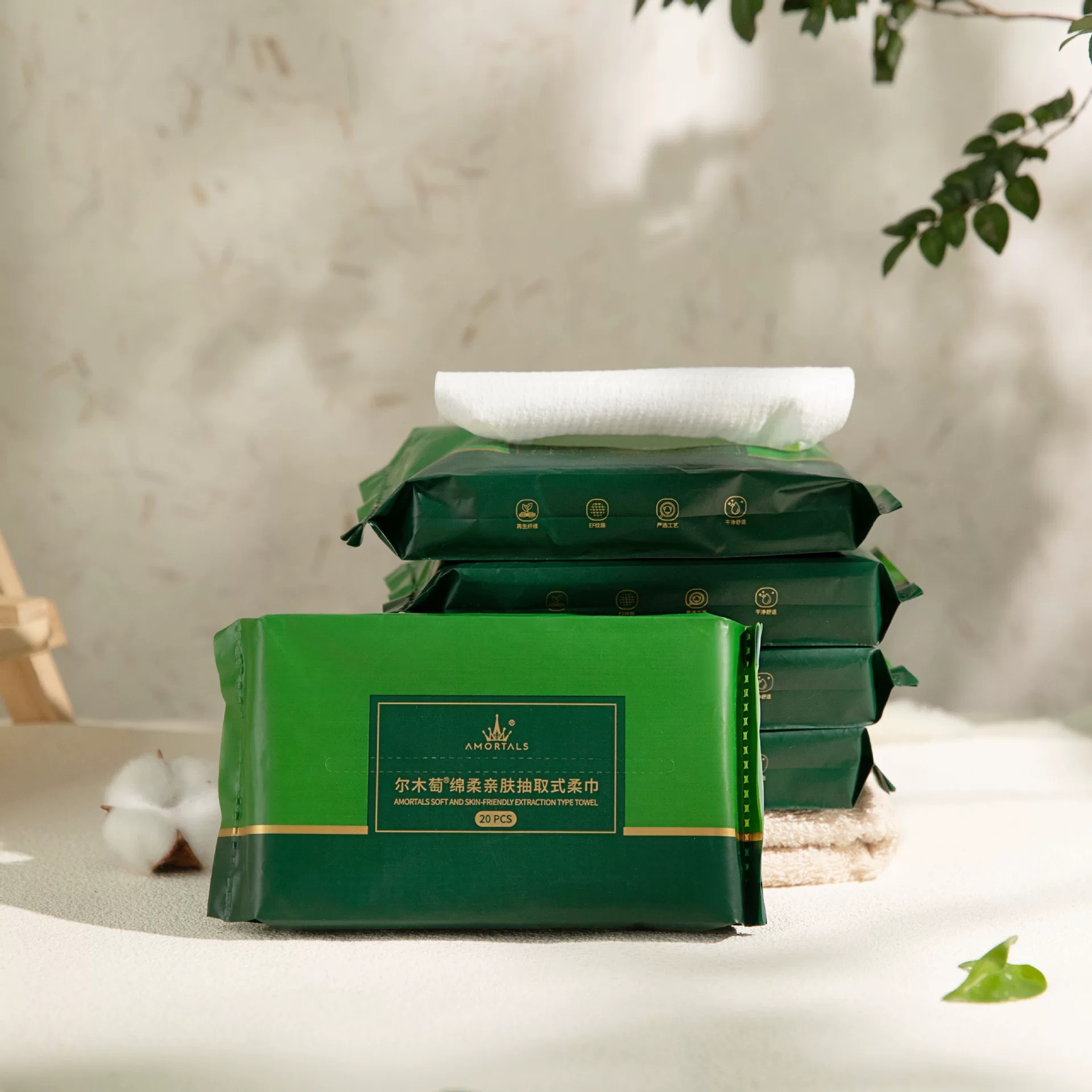Ermutao 20 штук съемных полотенец для умывания, одноразовые, мягкие, для сухого и влажного использования, дорожный размер для женщин