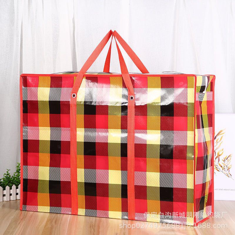 Large Capacity Storage Woven Bag Moving Bag Quilt Packing Bag Extra Large Moving Luggage Bag Fashionable Travel Bag Wholesale