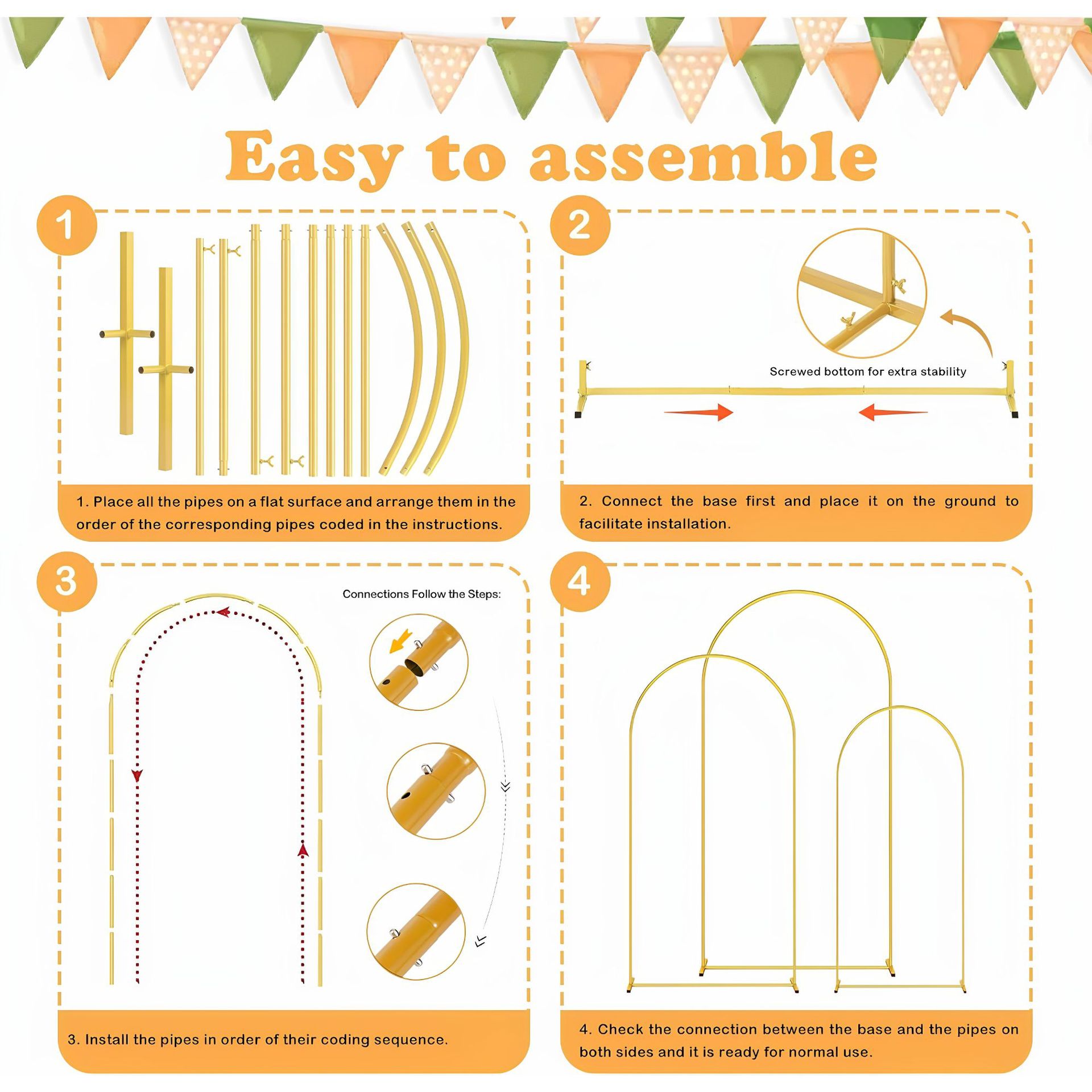 Metal Balloon Arch Bracket Arc Wedding Cloth Gift Iron Moon Hole Frame Bouquet Decoration Half Circle