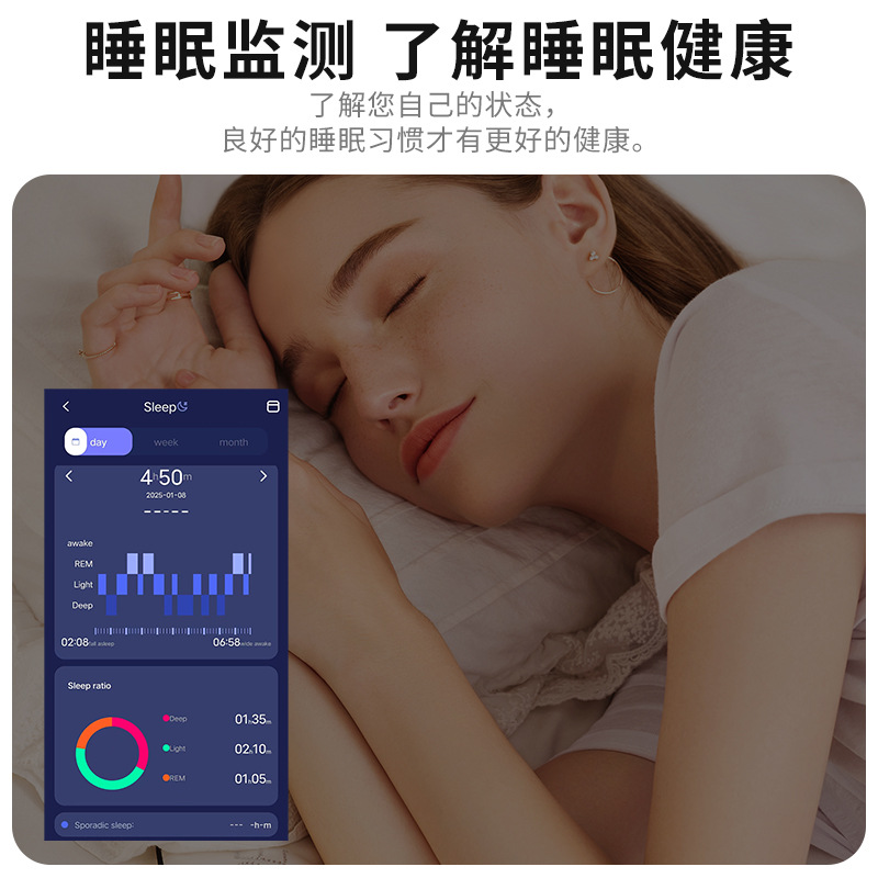 Heart Rate, Mood, Blood Oxygen, Sleep Health Monitoring, New Sports Waterproof Smart Ring If-R03 Bluetooth Ring