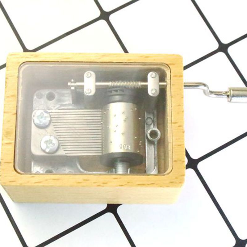 Wooden Transparent Music Box Wooden Hand Music Box Creative Gift Student Birthday Gift Home Simple