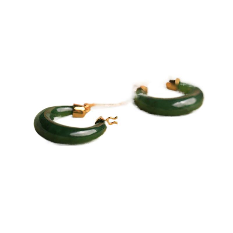 Authentic Natural Hetian Jade Earrings for Women, Jasper Earrings, High-End Jade Chinese Style Gift Earrings, Earrings, Earrings