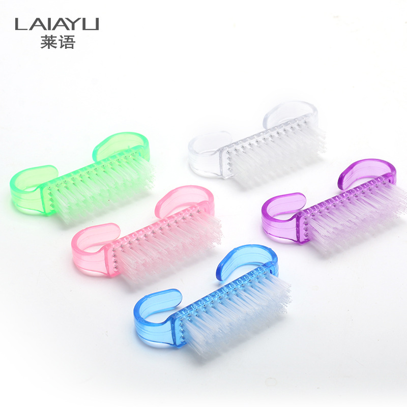 Поставки производителя полупрозрачной пластиковой кисти для ногтей, маленькая роговая кисть, инструмент для ногтевого искусства, щетка для очистки от пыли, оптовая продажа