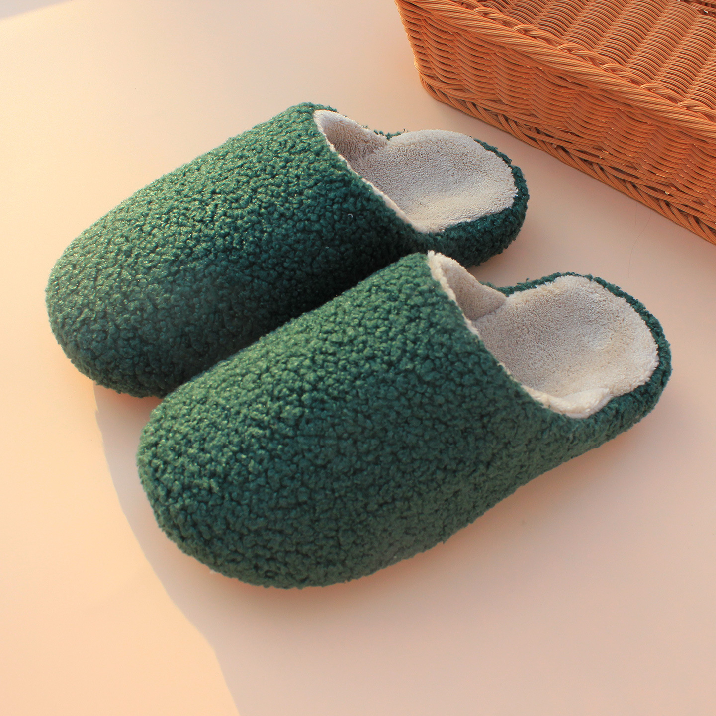 Women's Winter Cotton Slippers, Plush Home Warm Slippers, Thick-Soled Home Oxford Non-Slip Slippers, Fleece-Lined and Thickened