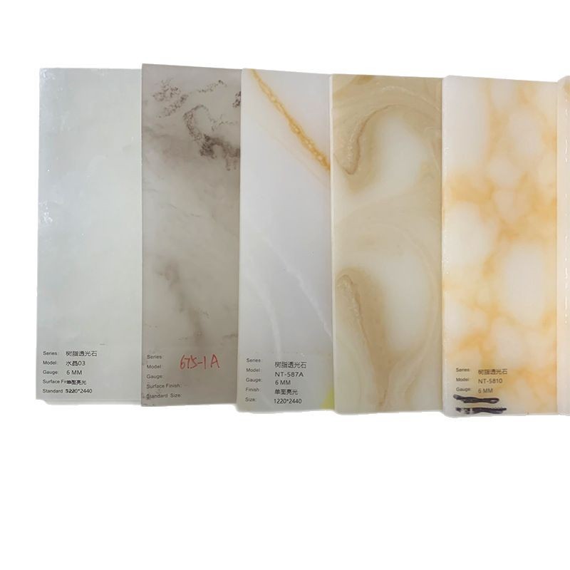 Translucent Marble Slab, Acrylic Translucent Slab, Alabaster Resin Slab, Artificial Stone Countertop Decorative Slab, Bar Counter Luminous Slab