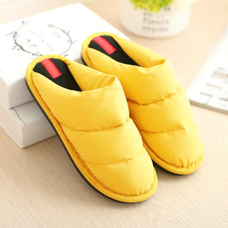 Autumn and Winter Cotton Slippers for Women Indoor Thickeneded and Warm Home Non-Slip Couples' down Cotton Slippers for Men to Wear Outside