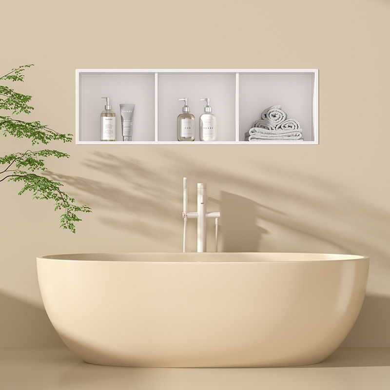 Stainless Steel Niche Cabinet Partition Metal Tv Background Wall Display Embedded Bathroom Bath Storage Rack Niche