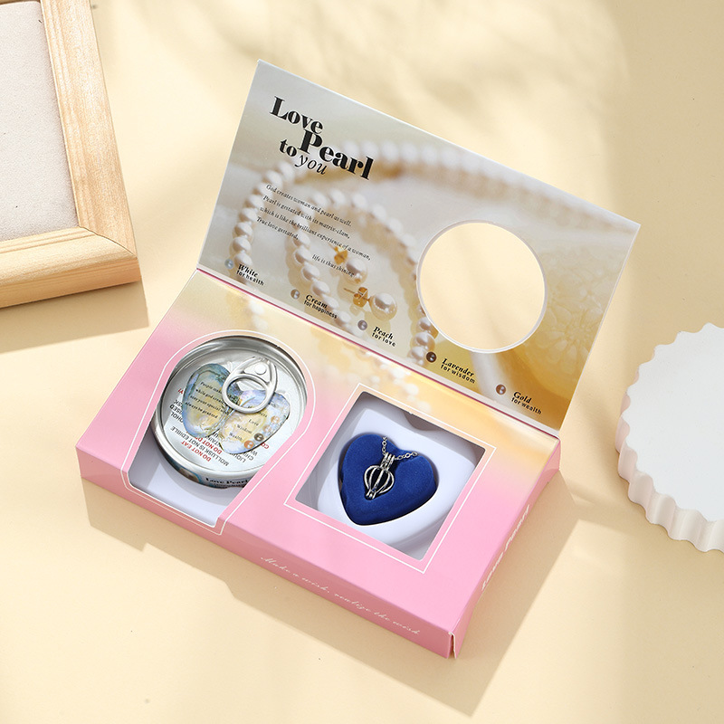DIY Pearl Necklace Jewelry Gift Box Set Freshwater Shell Can Ocean Color Box Single Set Creative Gift