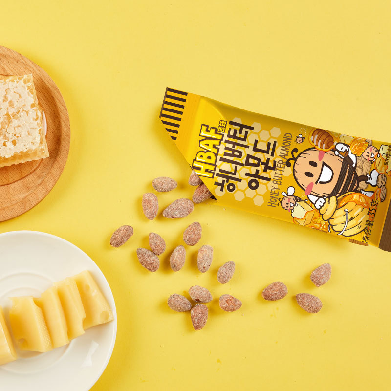 South Korea Imported Bafeng Tom Farm Honey Butter Almonds Almond Cashew Nuts Snacks Wholesale