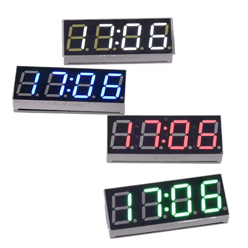 Car Clock Led Digital Tube Digital Clock Car Digital Watch Time Temperature Microcontroller Clock