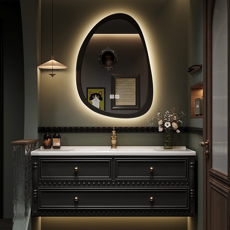 French Retro Bathroom Cabinet Ceramic Integrated Basin Washbasin Cabinet Combination Bathroom Hand Washbasin 2025 New Style