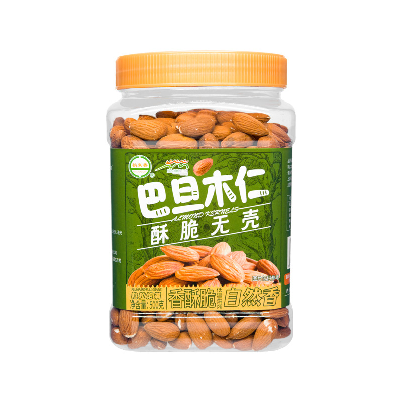 Heli Xiang Almond Kernels 500g Original Flavor Nuts Large Almonds Dried Fruit Snack Canned for Baking Wholesale