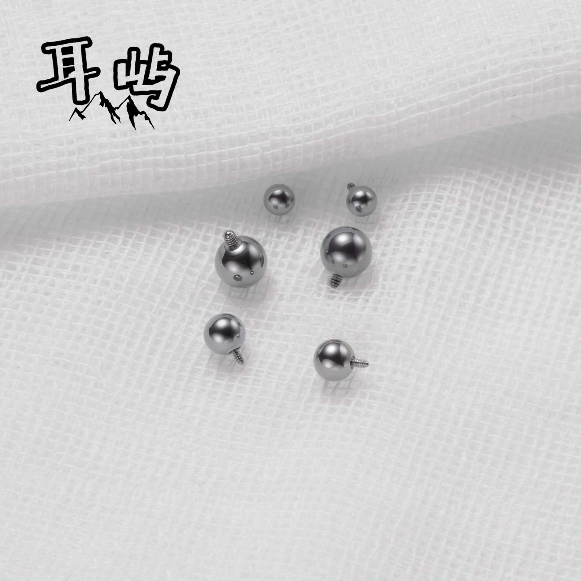 Titanium Alloy External Thread Ball F136 External Thread 345mm Titanium Ball Regular Model with Beads Suitable for Internal Thread Rod Jewelry Accessories